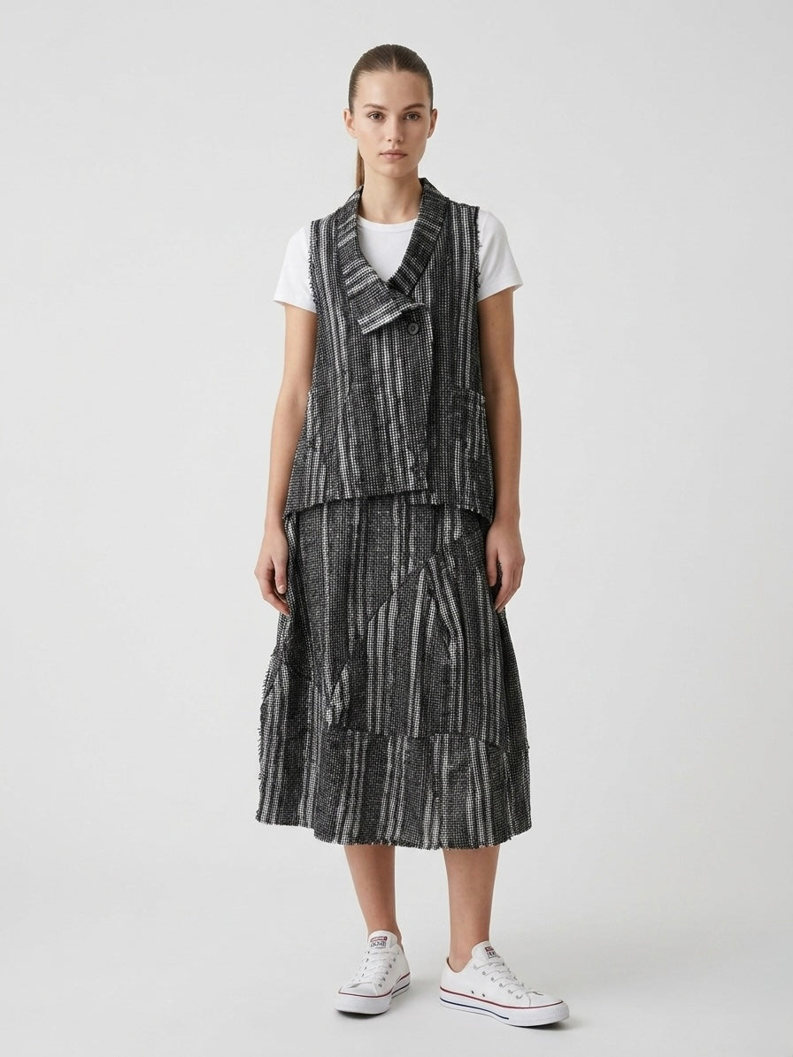 Lipa - Checked mesh waistcoat