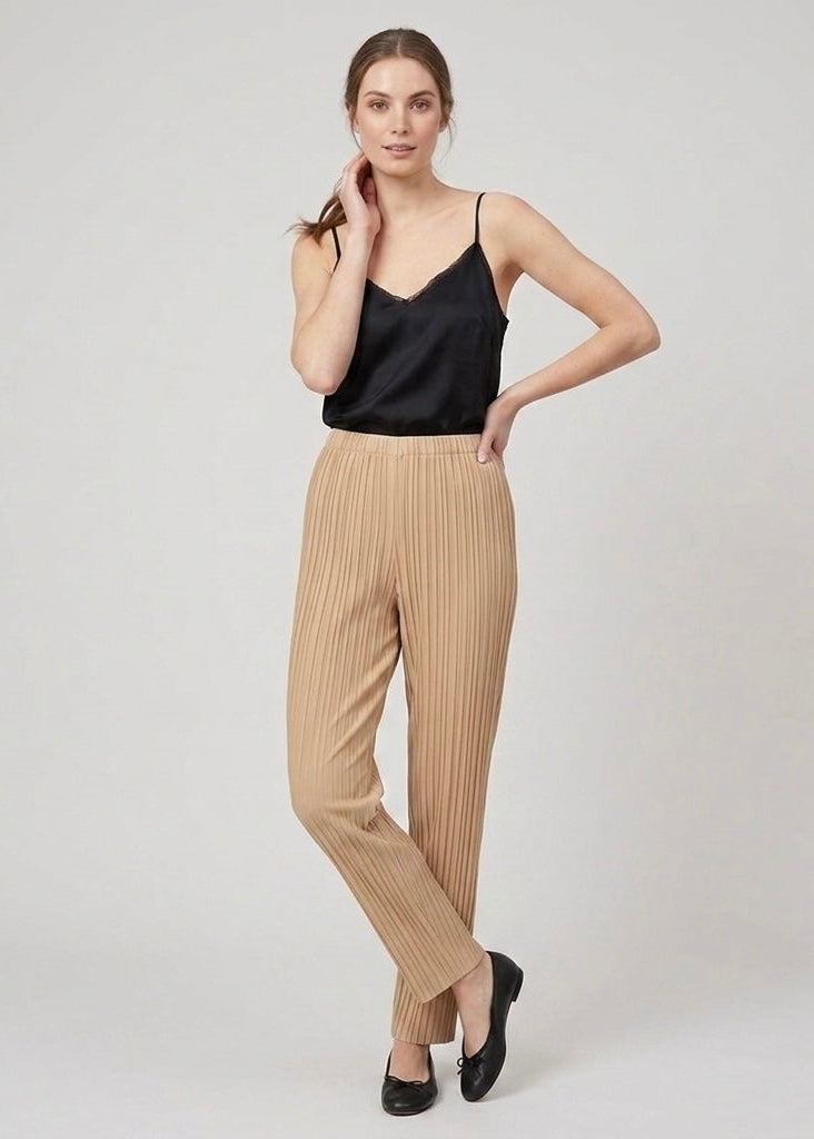 Pami stone straight leg pleated trouser