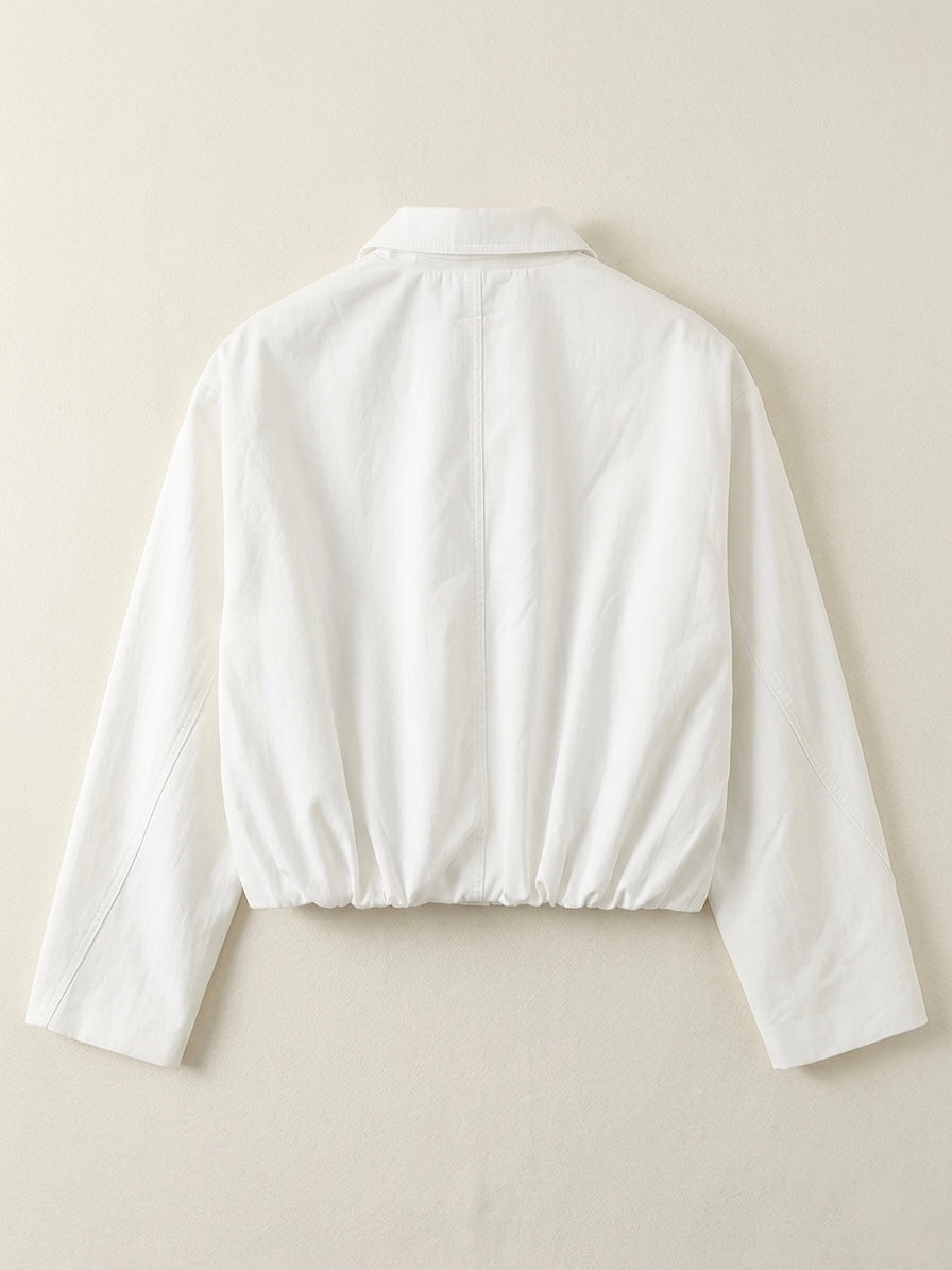 Nicola -Tab neck bomber jacket