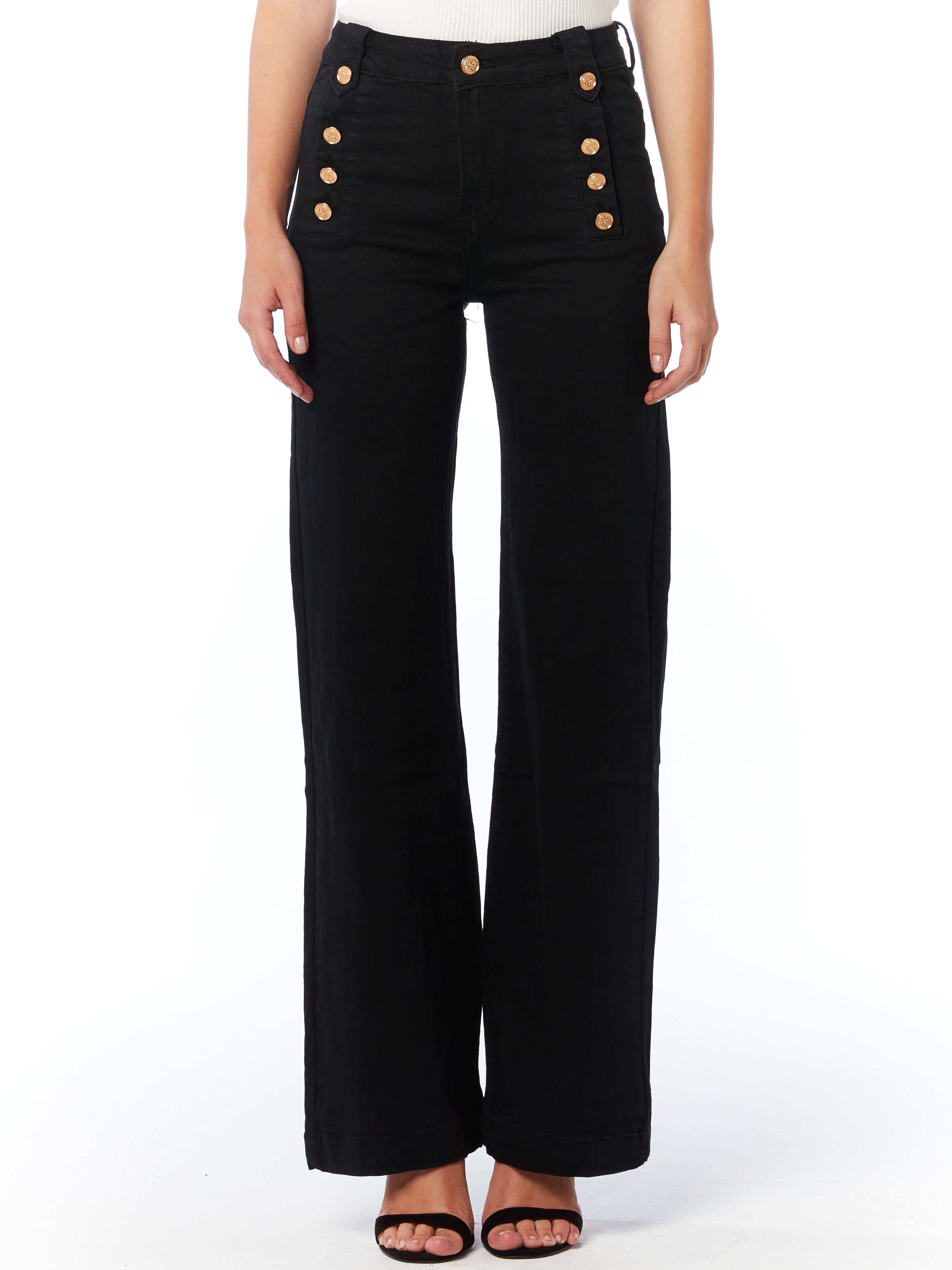 Doreen - Military button front jeans