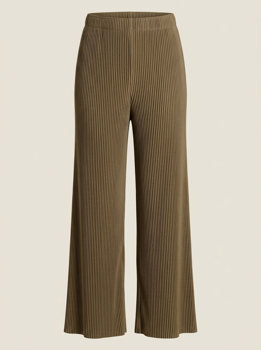 Margaret Wide leg pleat trouser in taupe