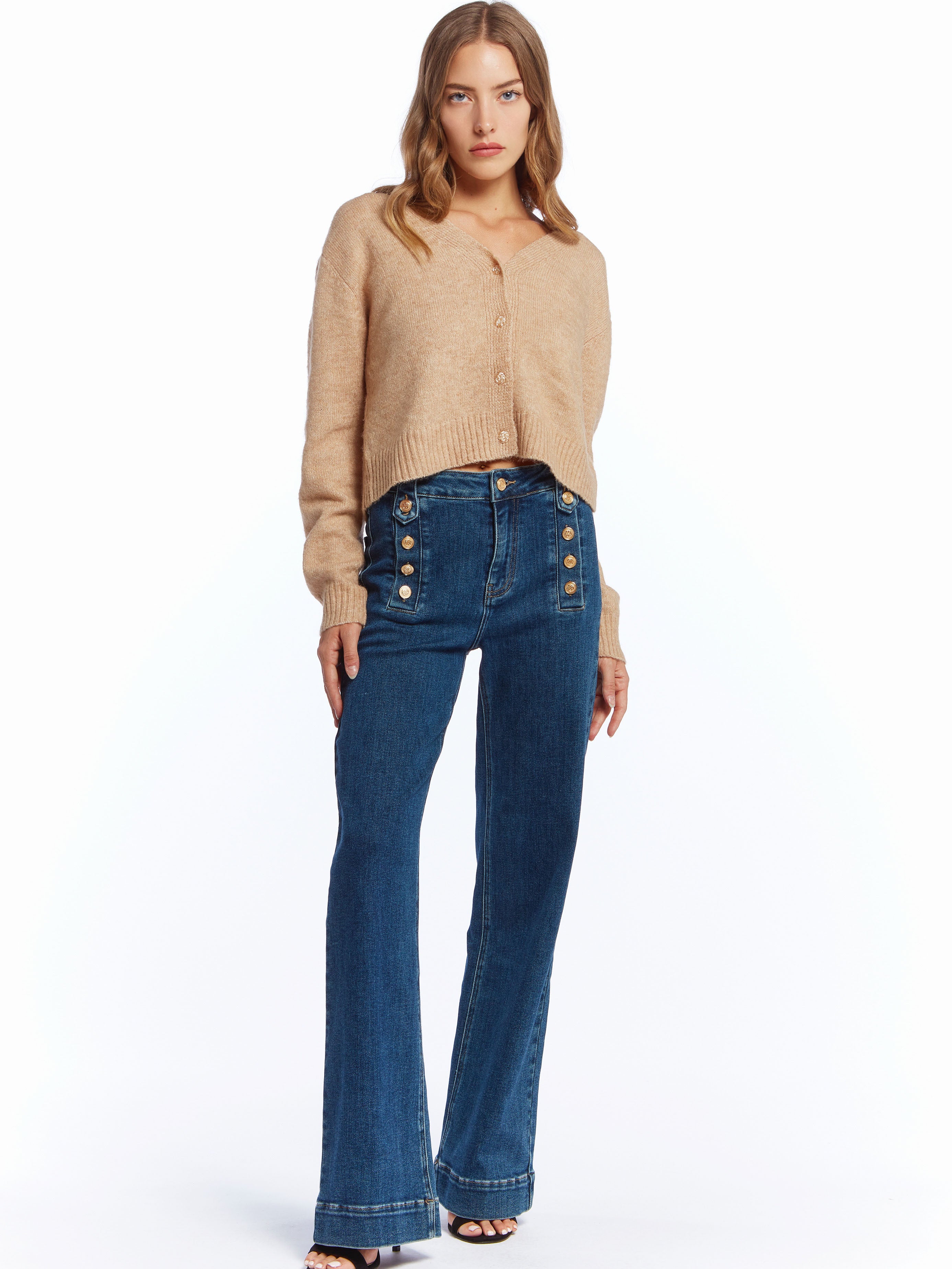 Doreen - Military button front jeans