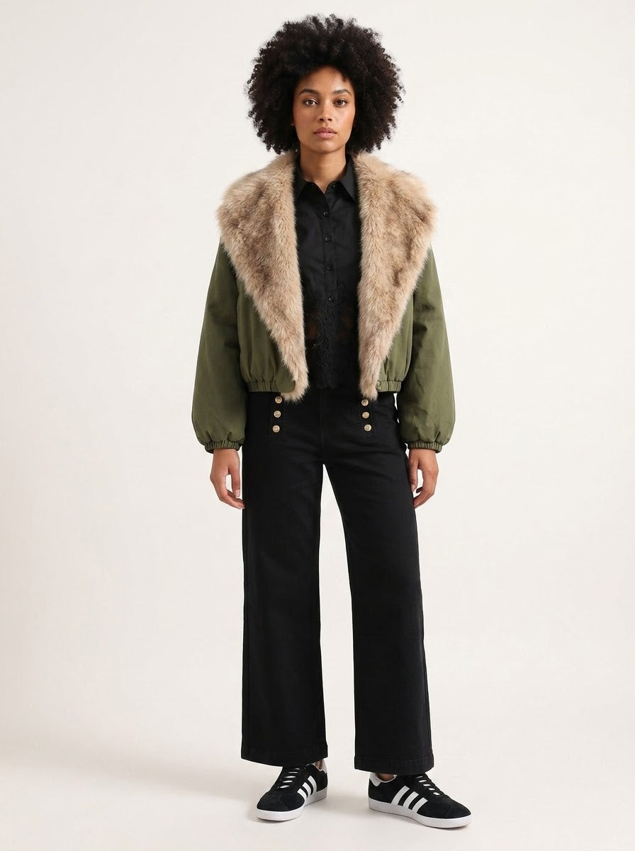 Keera - Fur trim bomber jacket