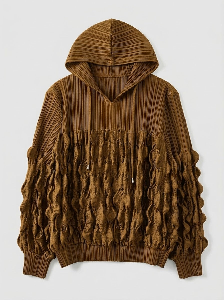 Sinead - Suedette pleat hooded top