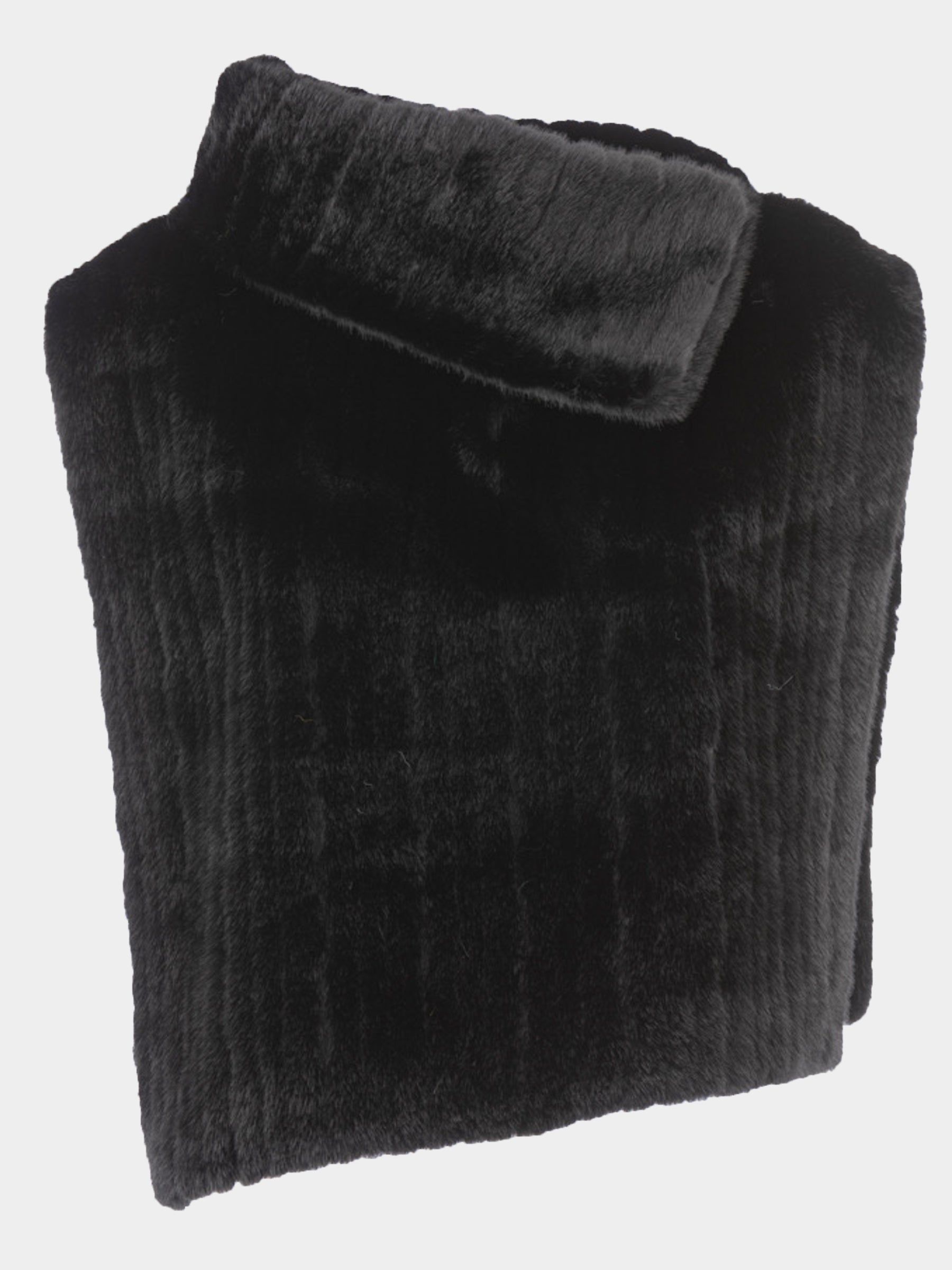 Oya - Faux fur cape gilet Black