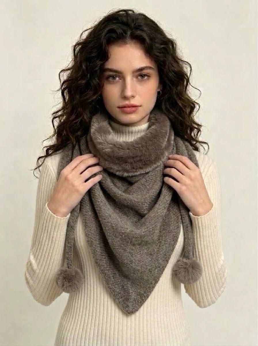 Francine - Faux fur wool blend scarf