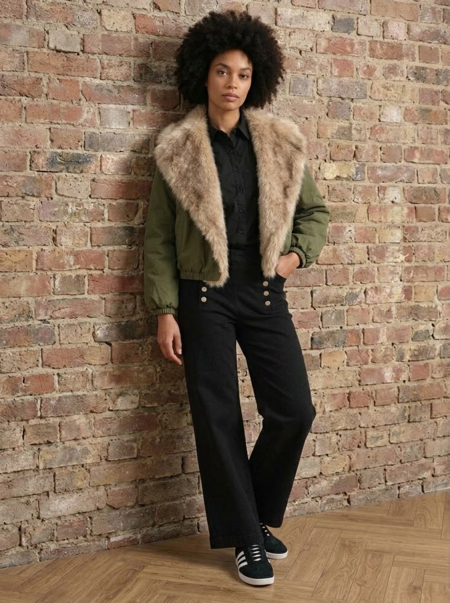 Keera - Fur trim bomber jacket