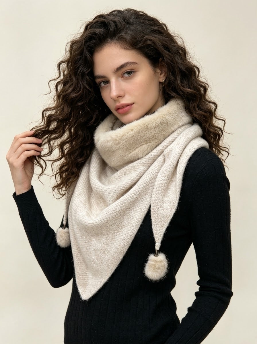 Francine - Faux fur wool blend scarf