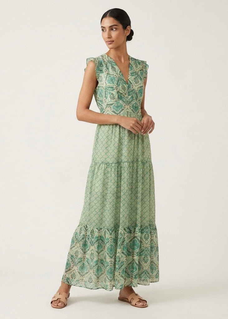 Ellis - Paisley chiffon maxi dress
