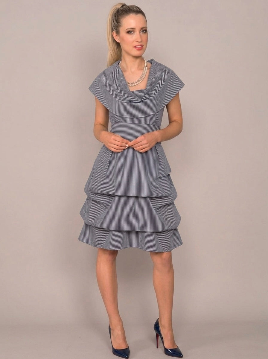 Arabella - Cowl neck striped dress