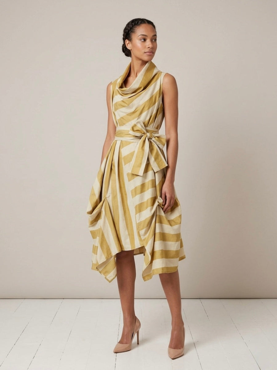 Bethany - Taffeta striped dress