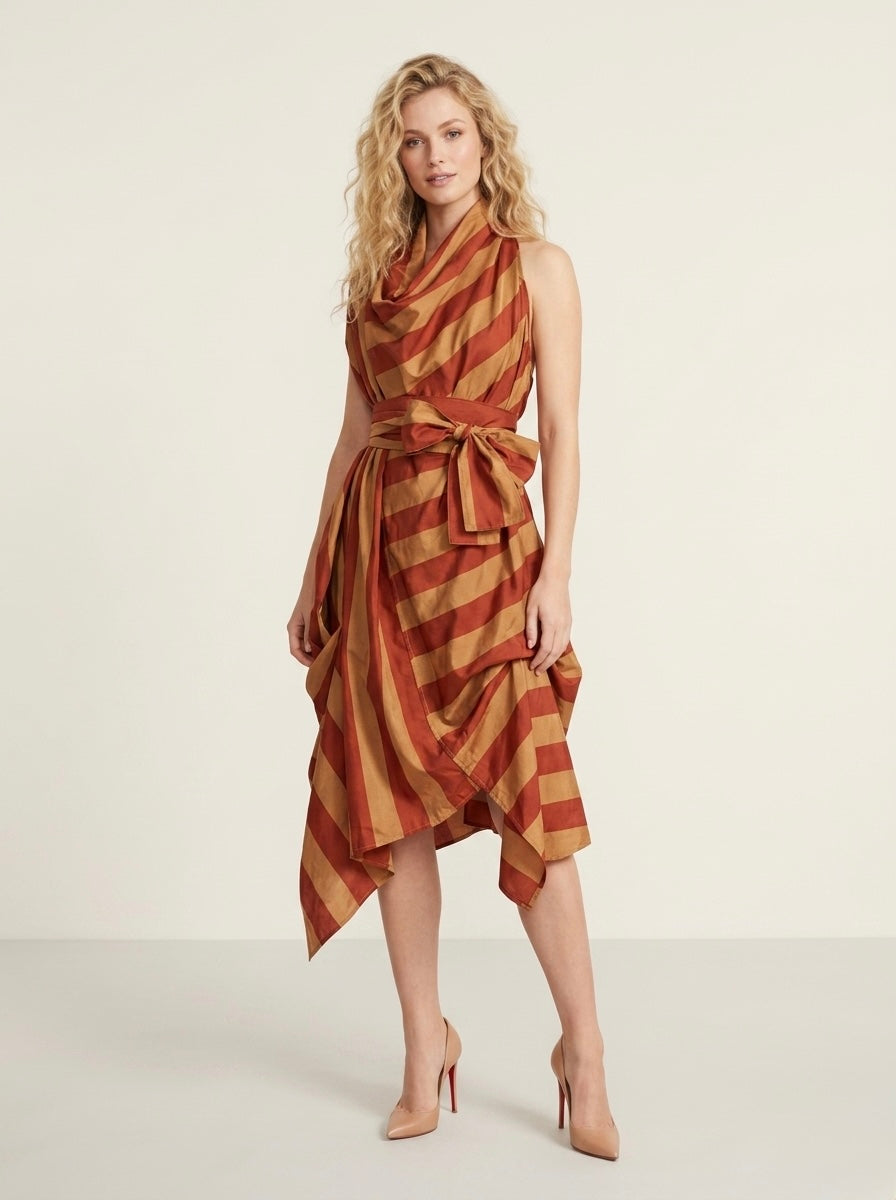 Bethany - Taffeta striped dress