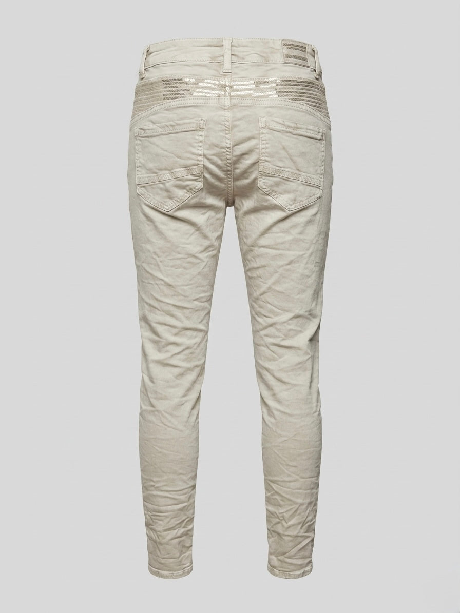 Mel stone stretch skinny sequin trouser
