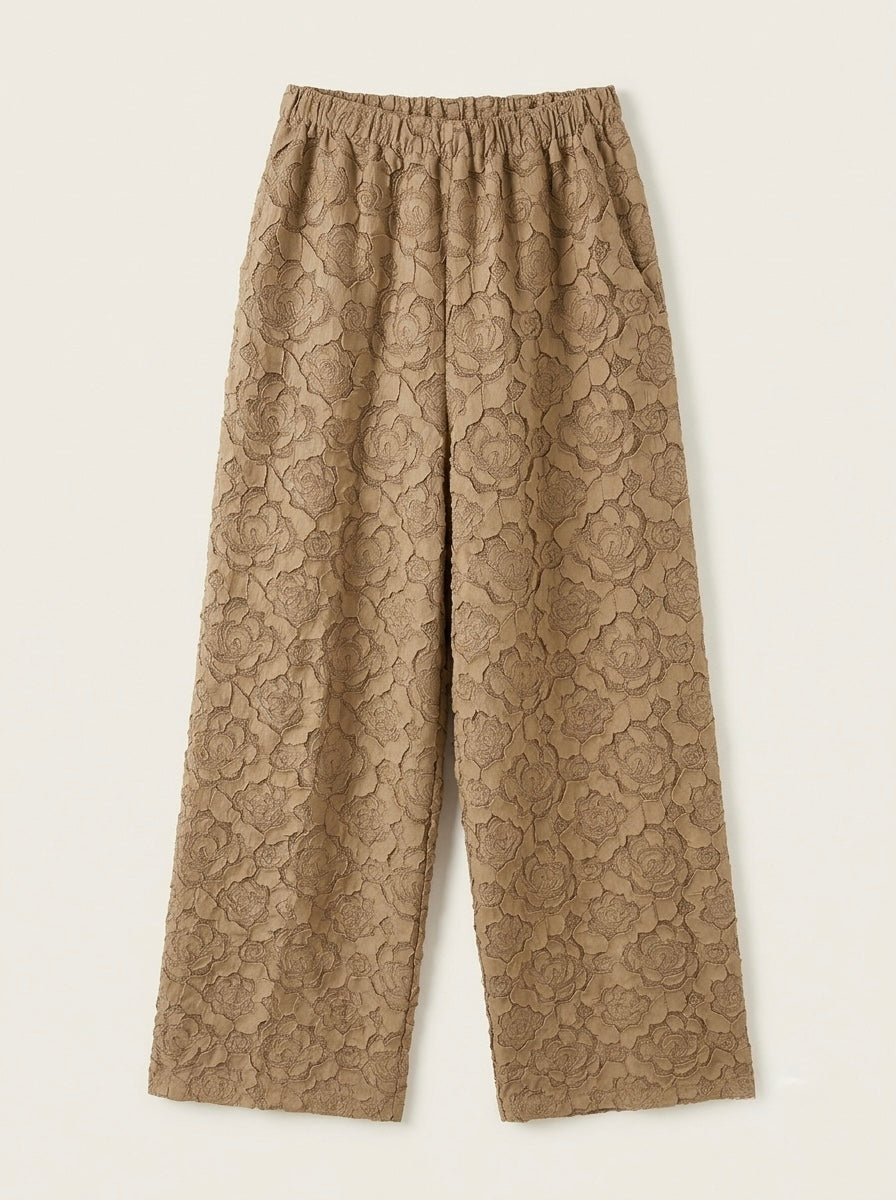 Rosey - Floral embossed trouser