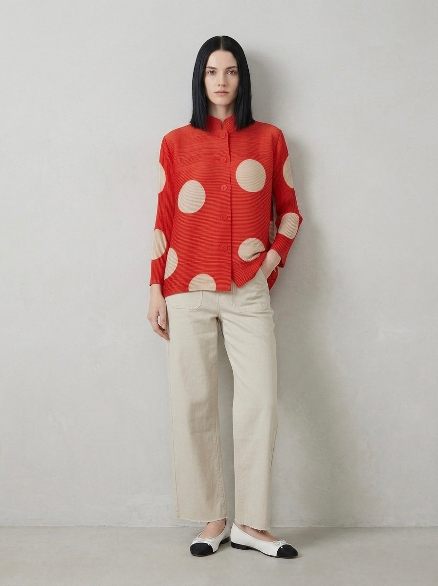 Eden - Short spot pleated jacket