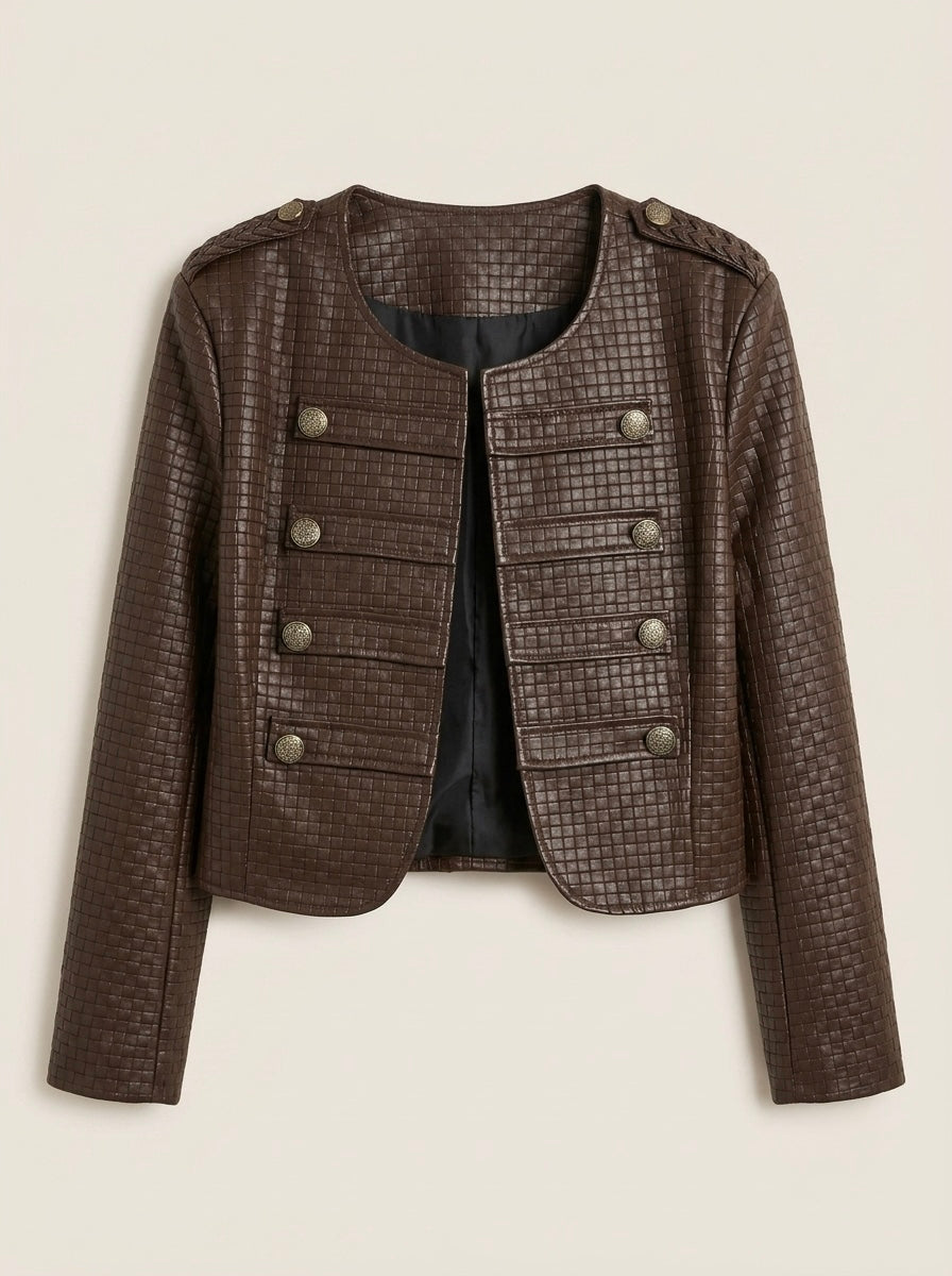 Esme - Pleather lattice jacket