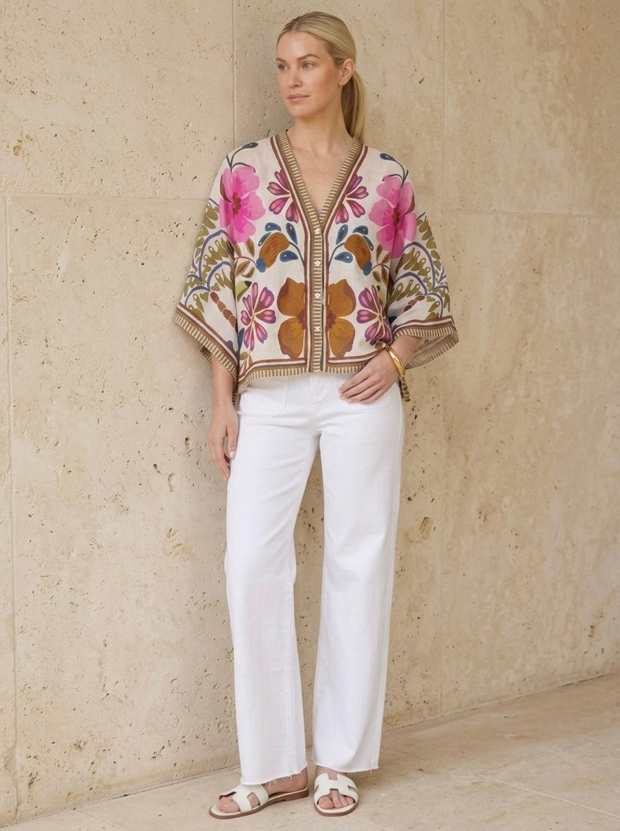 Lyla - Printed cotton blouse