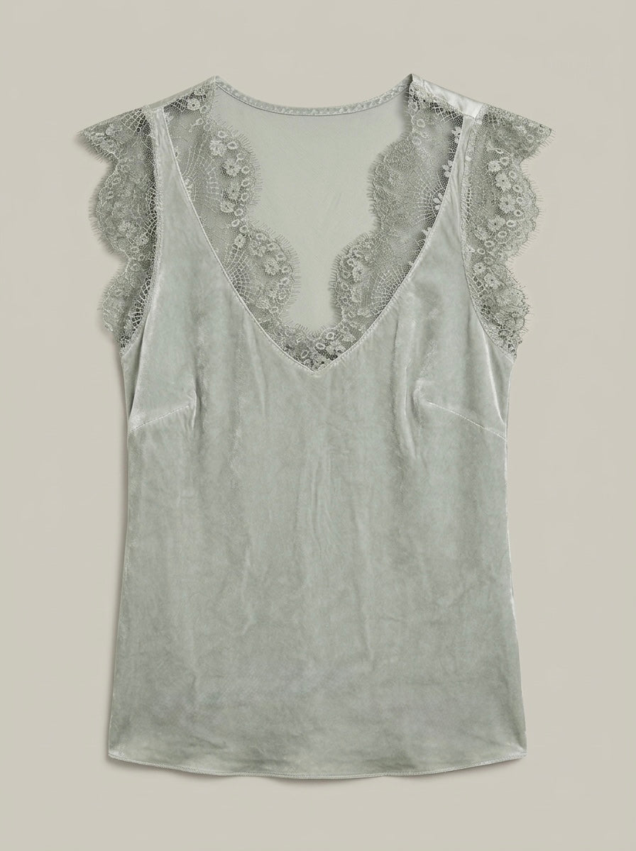 Lacey - Lace trim cami top