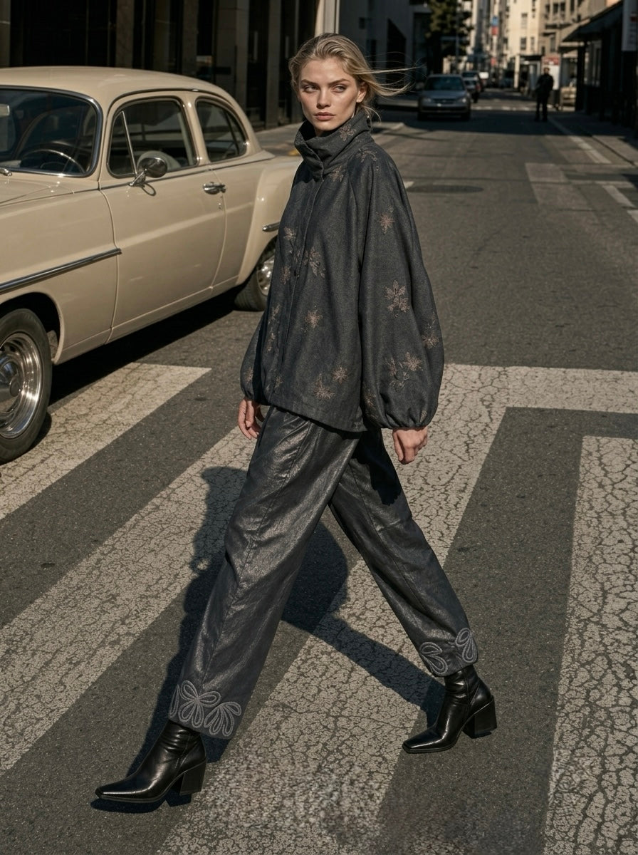 Joss - Sequin detail bomber jacket