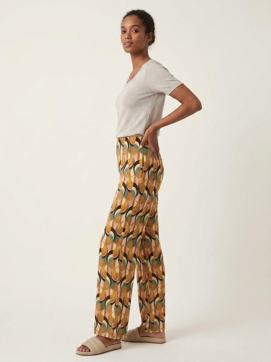 Guax french jersey tan swirl trouser