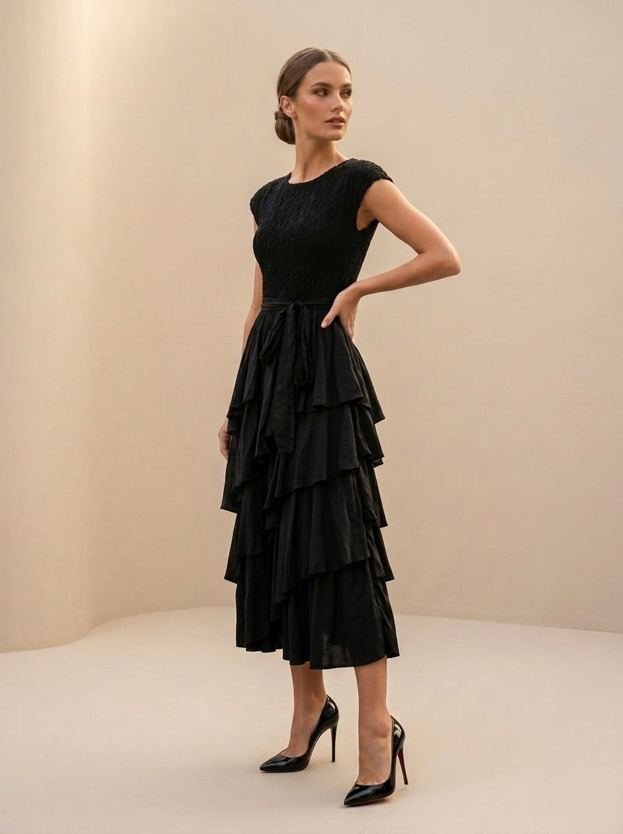 Laney - Layered frill hem dress