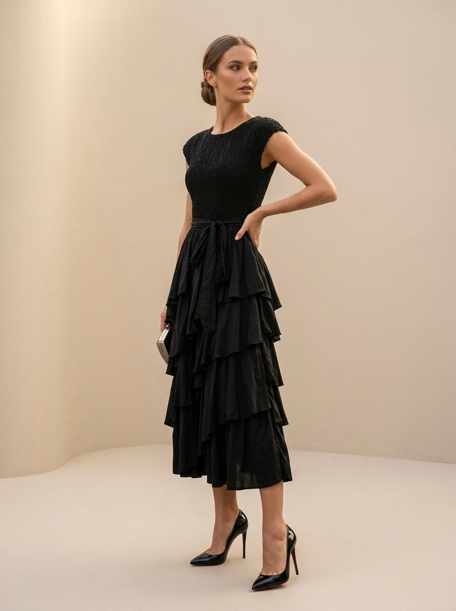 Laney - Layered frill hem dress