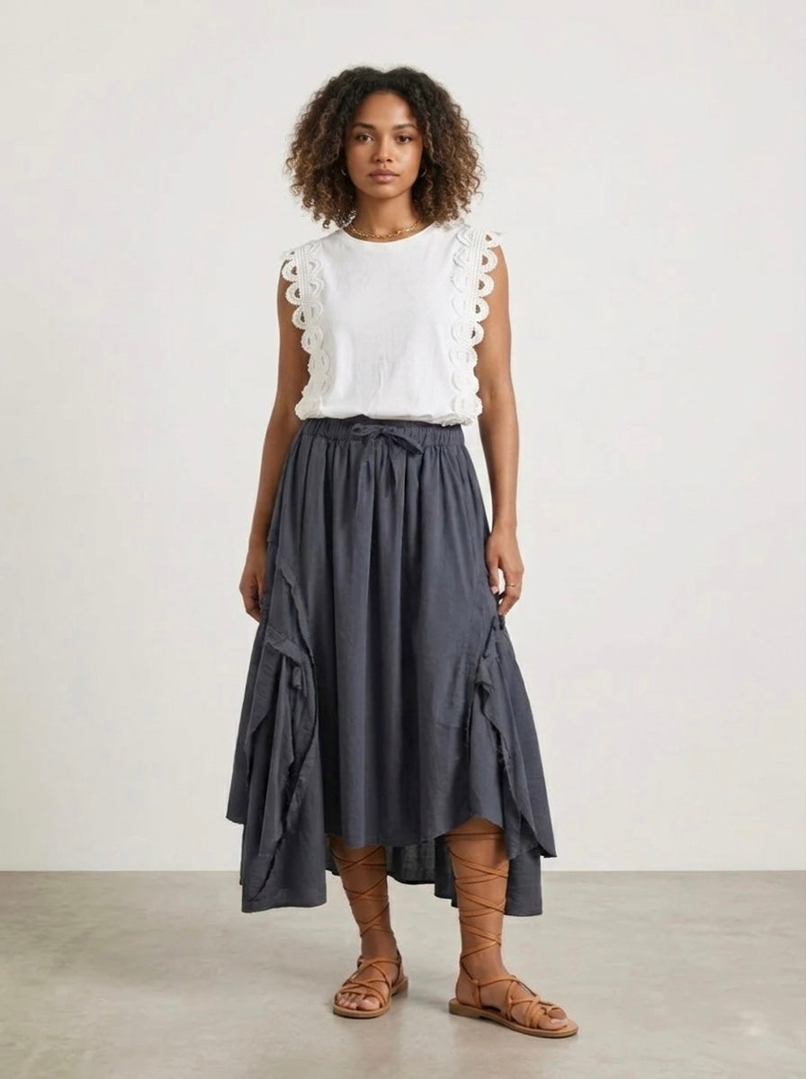Suzi - Crochet trim top