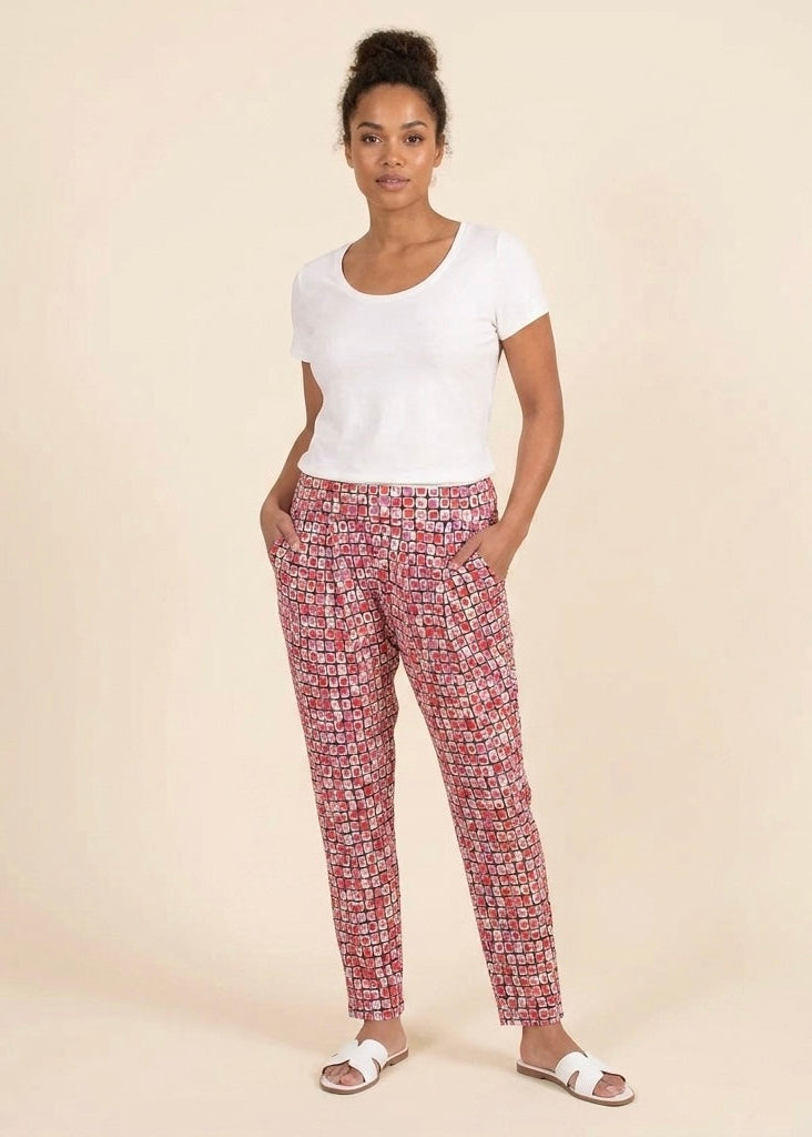 Bandol French slinky jersey mosaic printed multi trouser