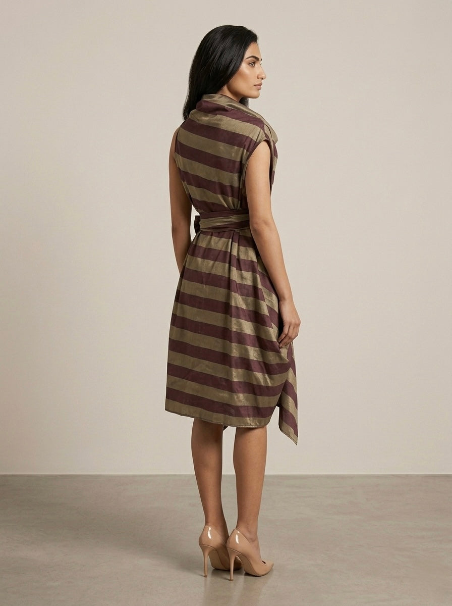 Bethany - Taffeta striped dress