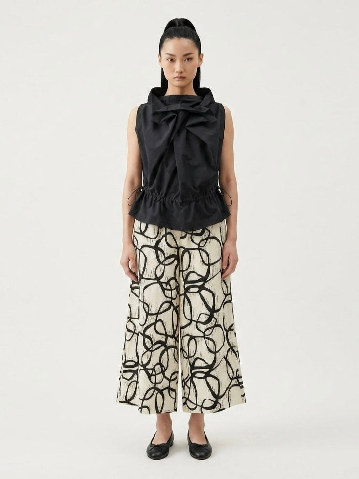 Roma - Wide leg printed trouser