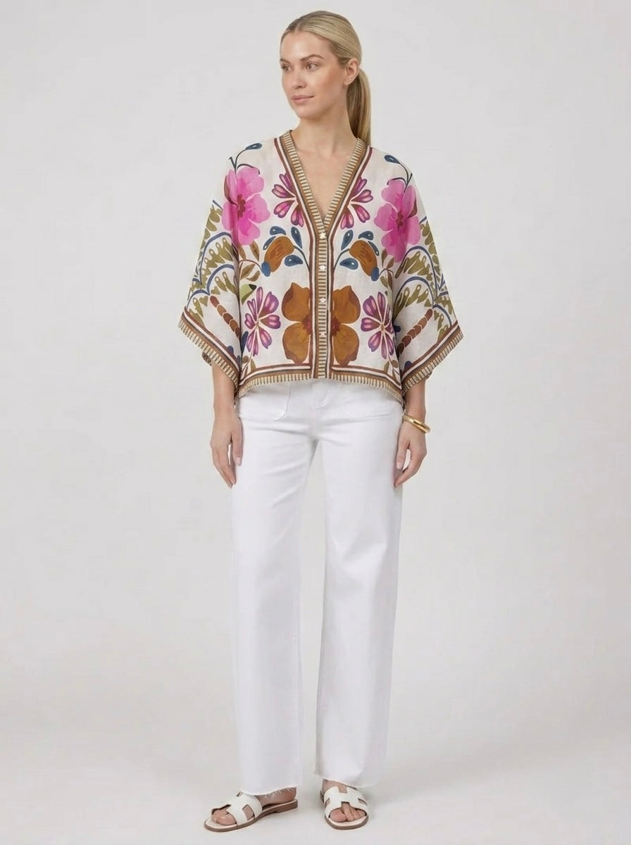 Lyla - Printed cotton blouse