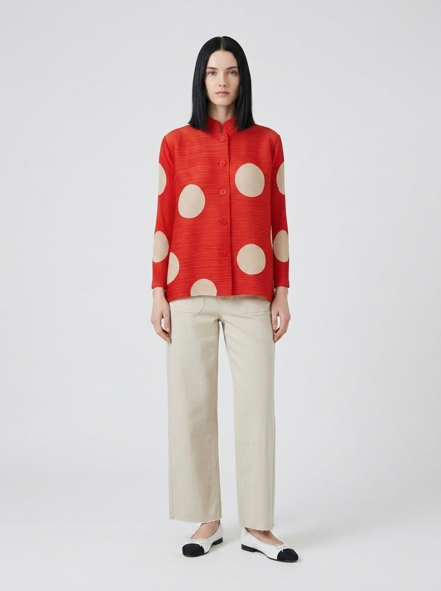 Eden - Short spot pleated jacket