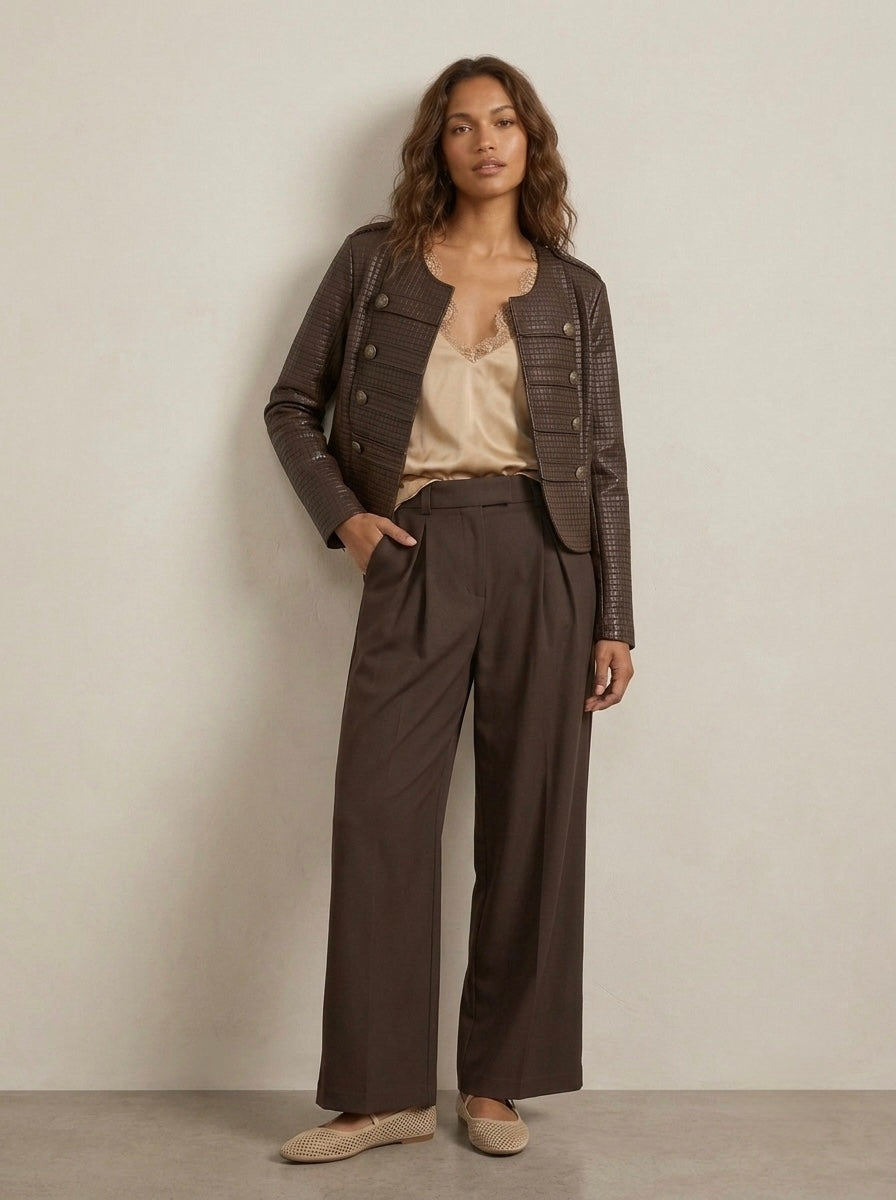 Esme - Pleather lattice jacket
