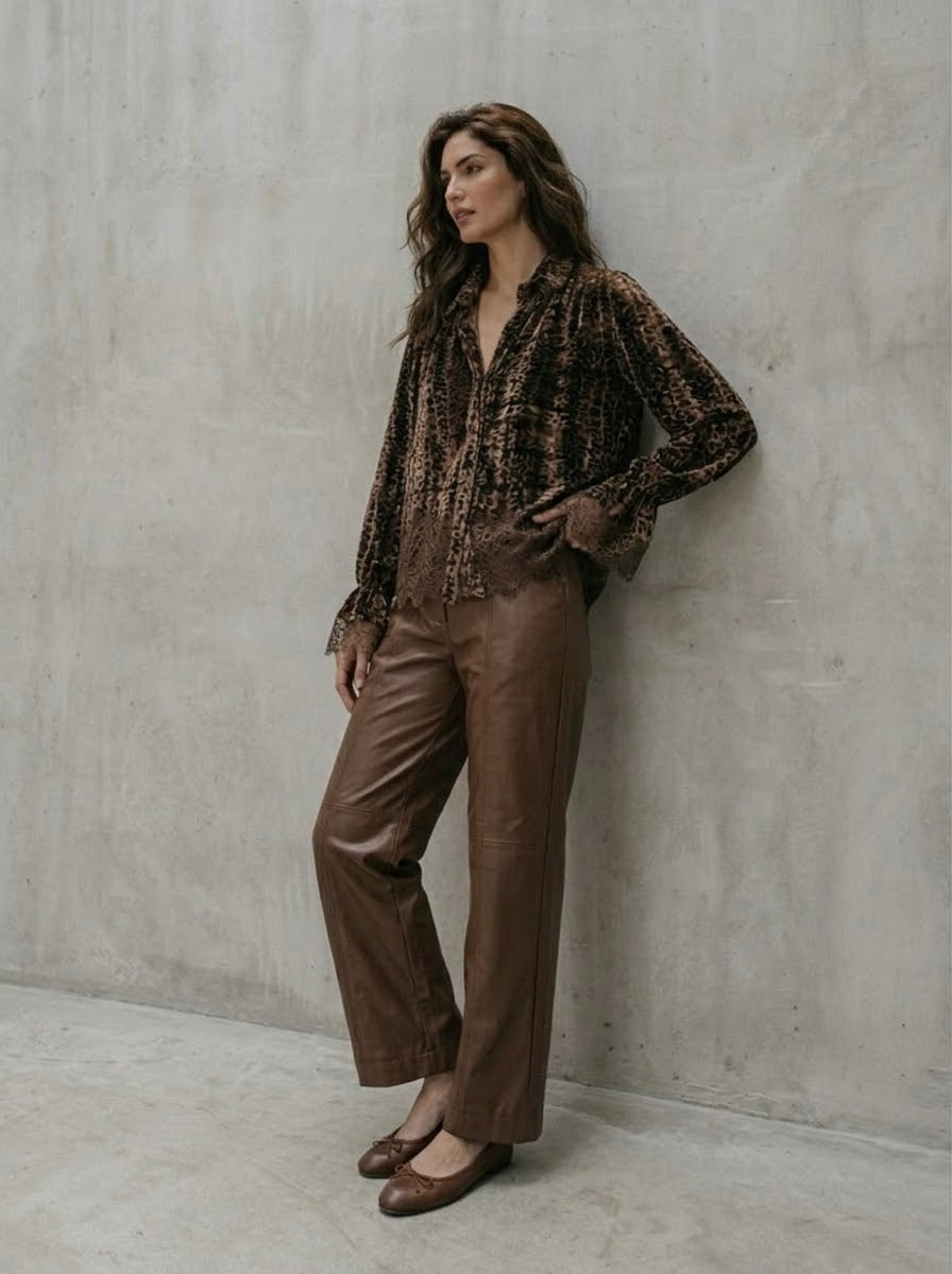 Cara - Devore lace blouse