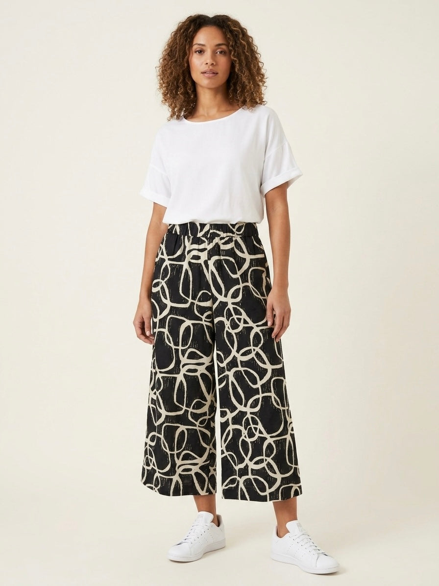 Roma - Wide leg printed trouser
