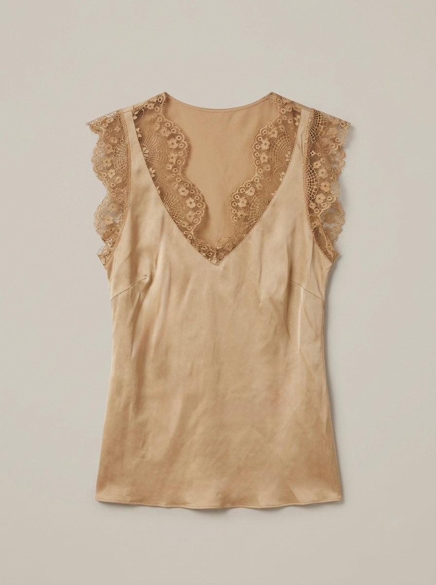 Lacey - Lace trim cami top