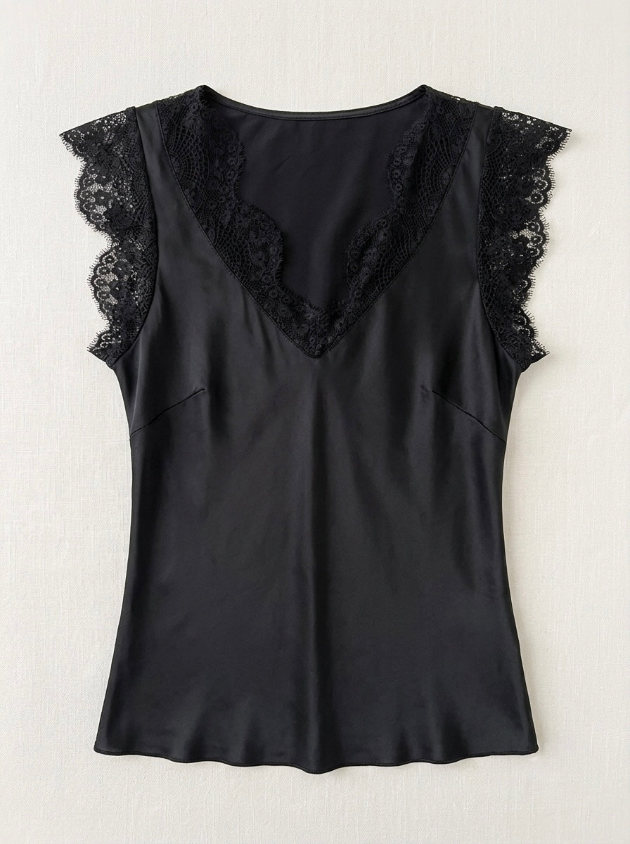Lacey - Lace trim cami top