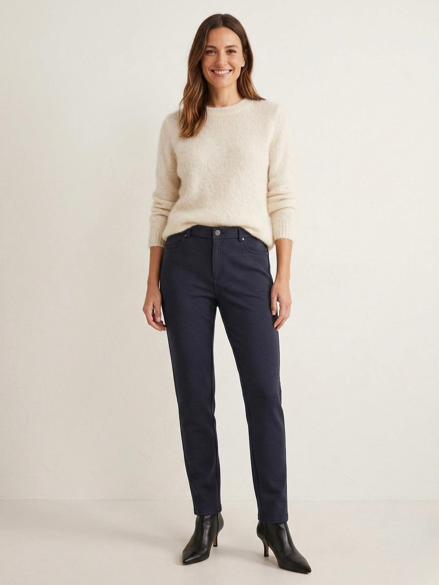 Freya soft touch navy straight leg trouser