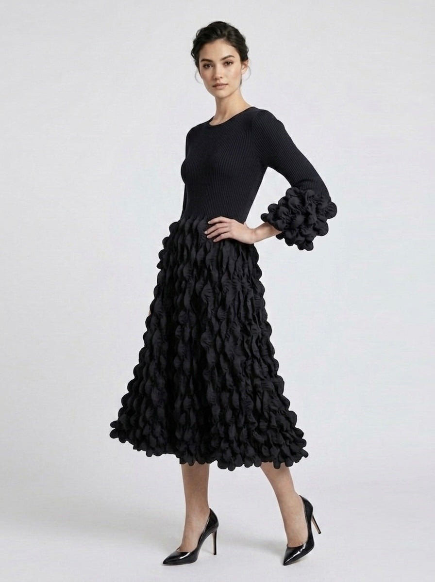 Marsha - Bubble pleat dress