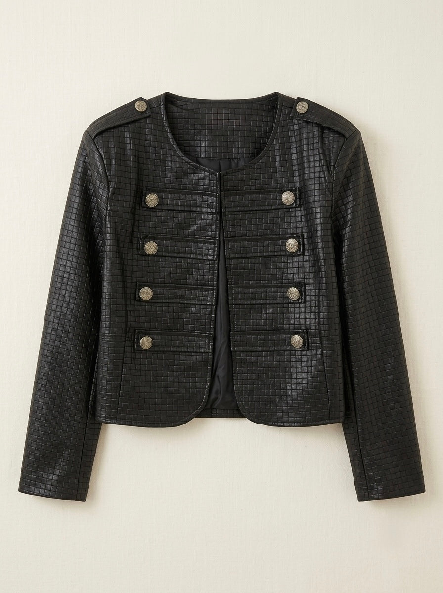 Esme - Pleather lattice jacket