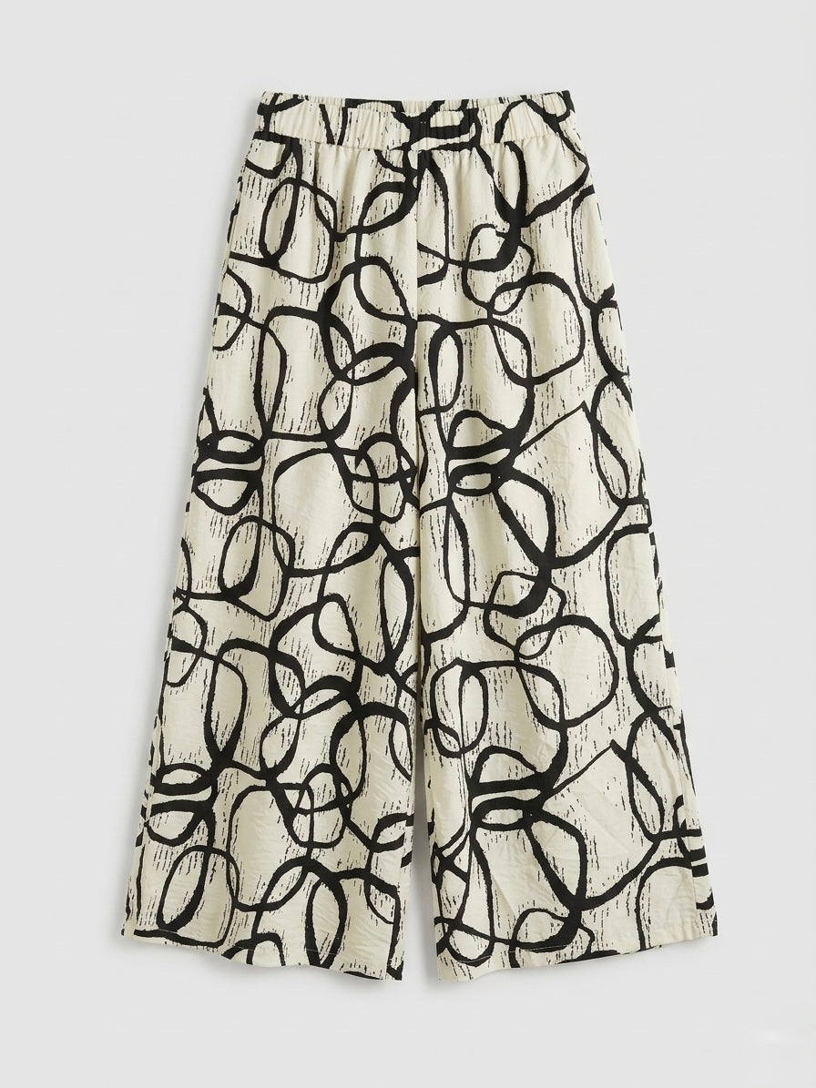 Roma - Wide leg printed trouser