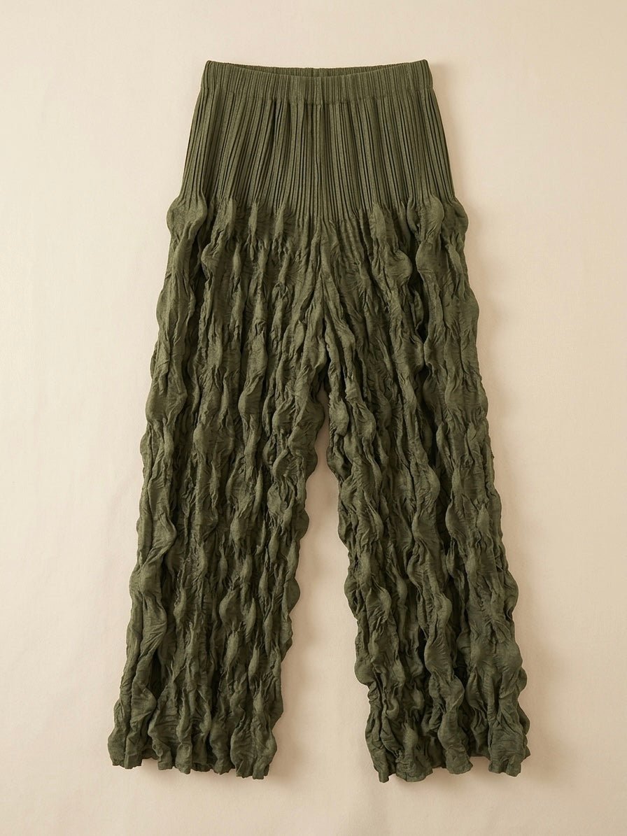 Sinead - Suedette bubble pleat trouser