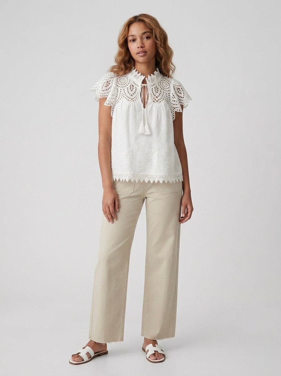 Roma - Broderie anglais top
