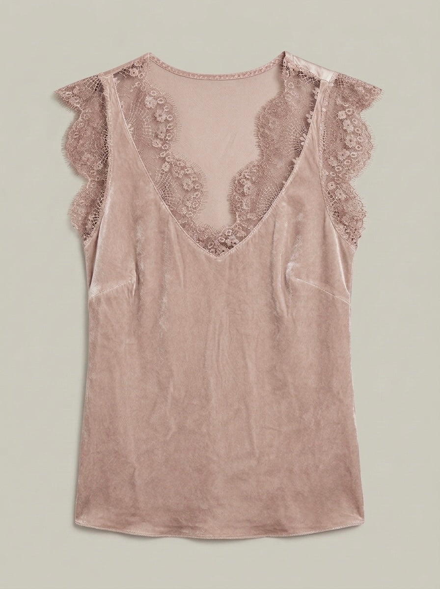 Lacey - Lace trim cami top