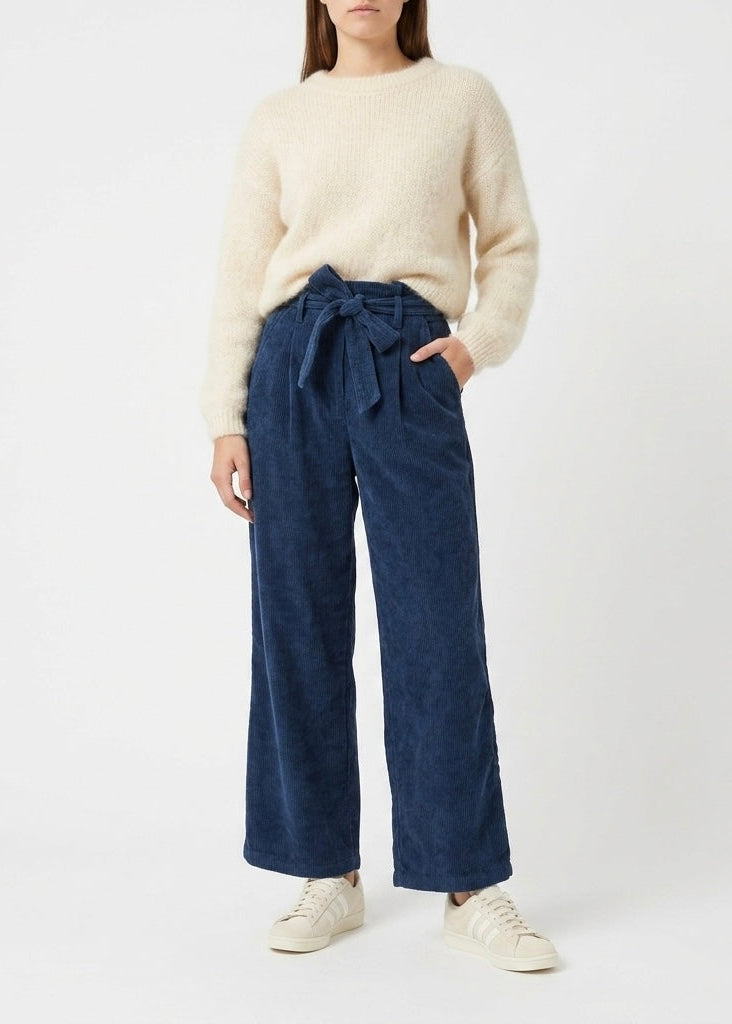 Clara denim blue relaxed fit cord trouser