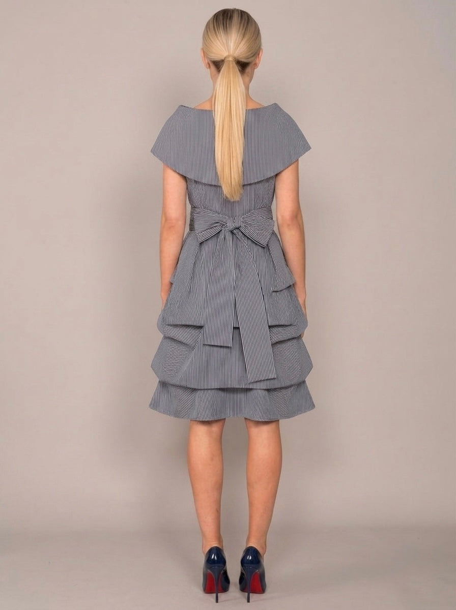 Arabella - Cowl neck striped dress