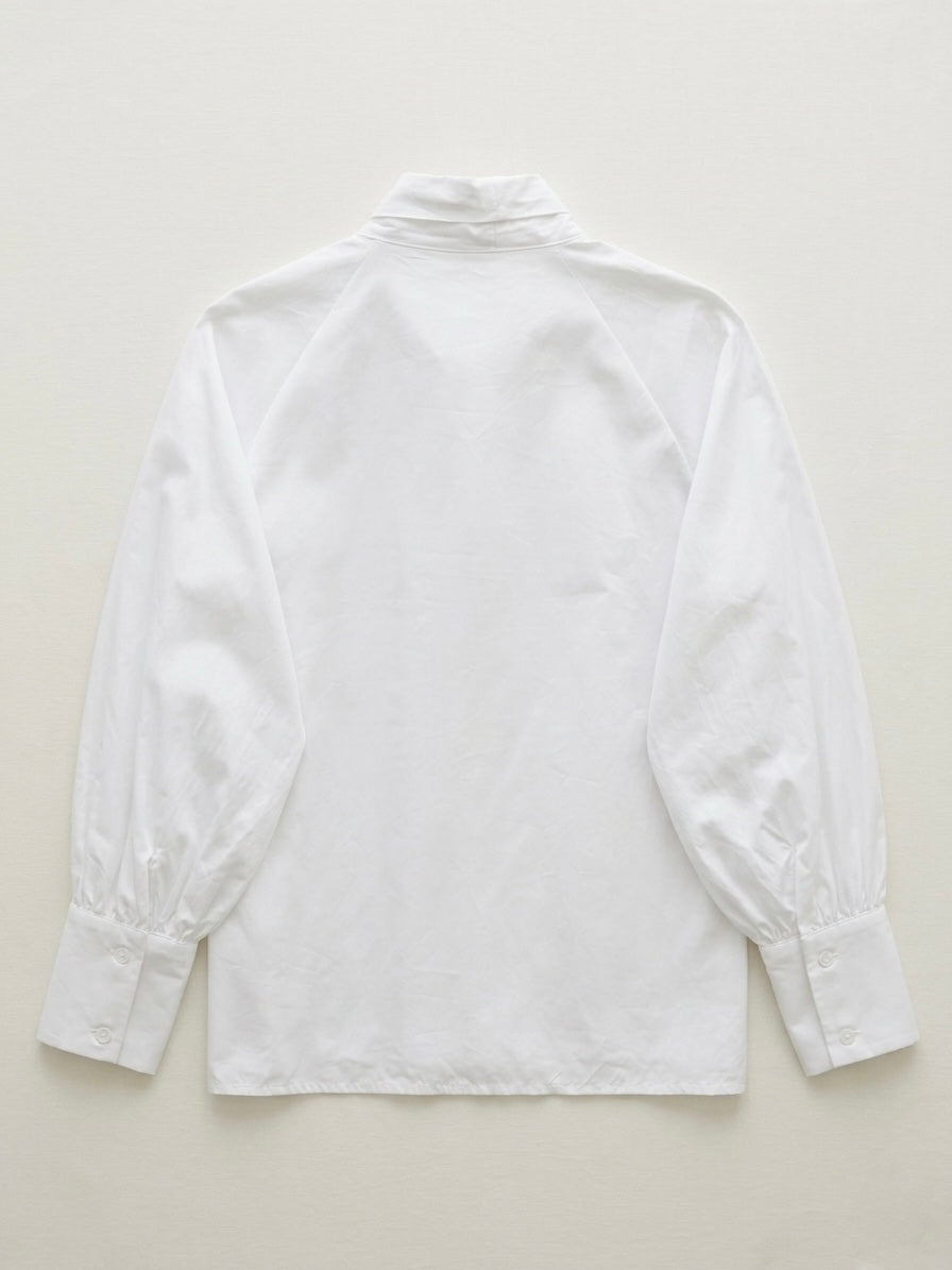 Prunella - Cotton pussy bow shirt