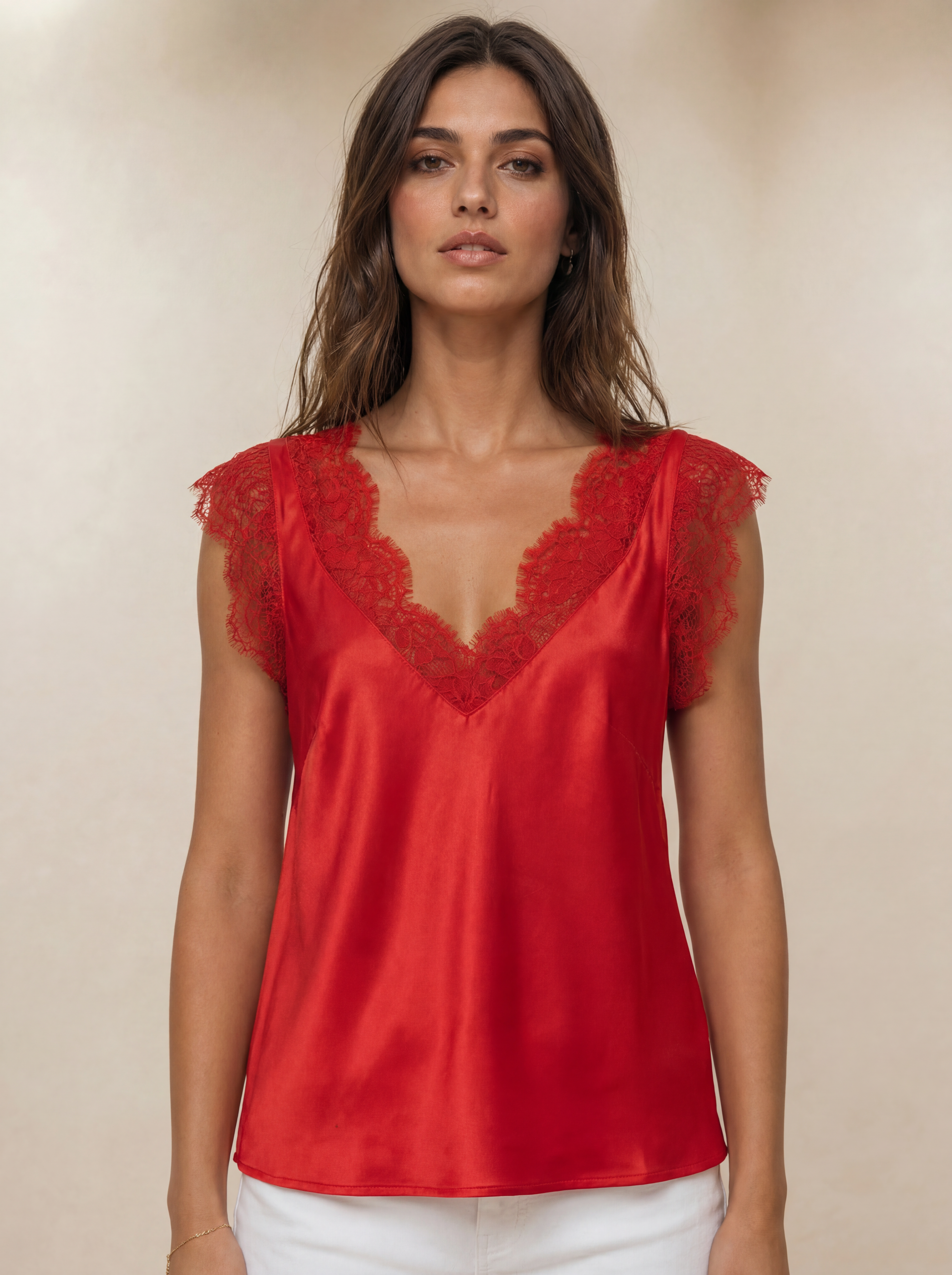 Lacey - Lace trim cami top