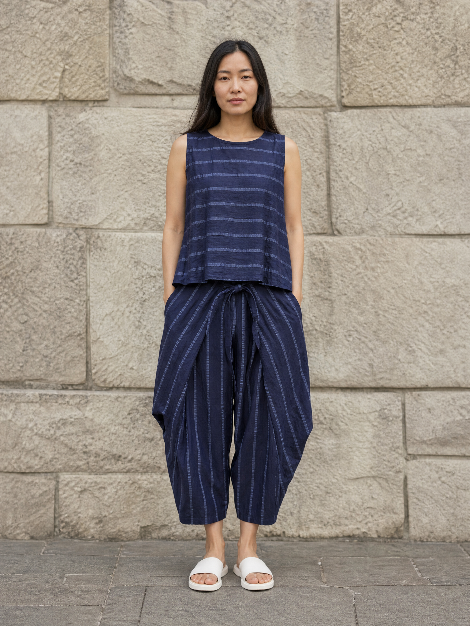 Elsie - Metallic stripe top