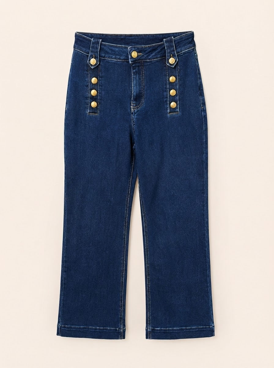 Doreen - Military button jeans